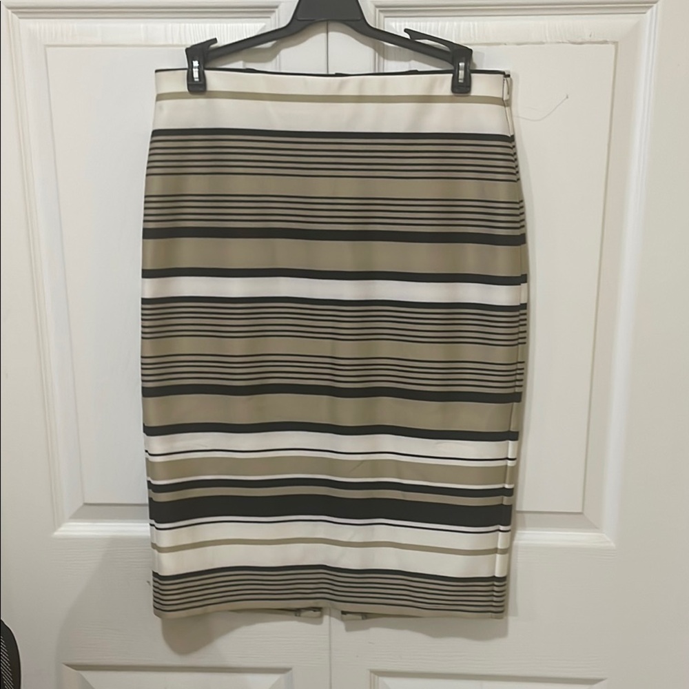 Striped Tan and Black Women's Skirt